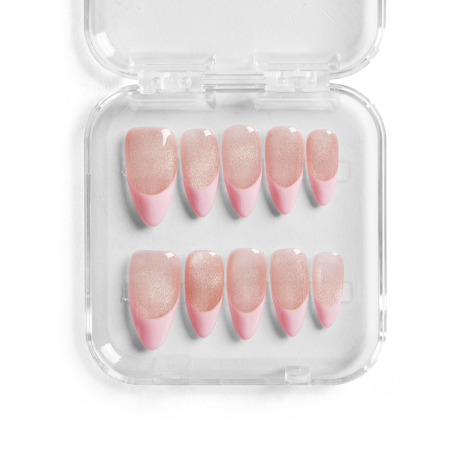 Pink French Tip with Cat Eye