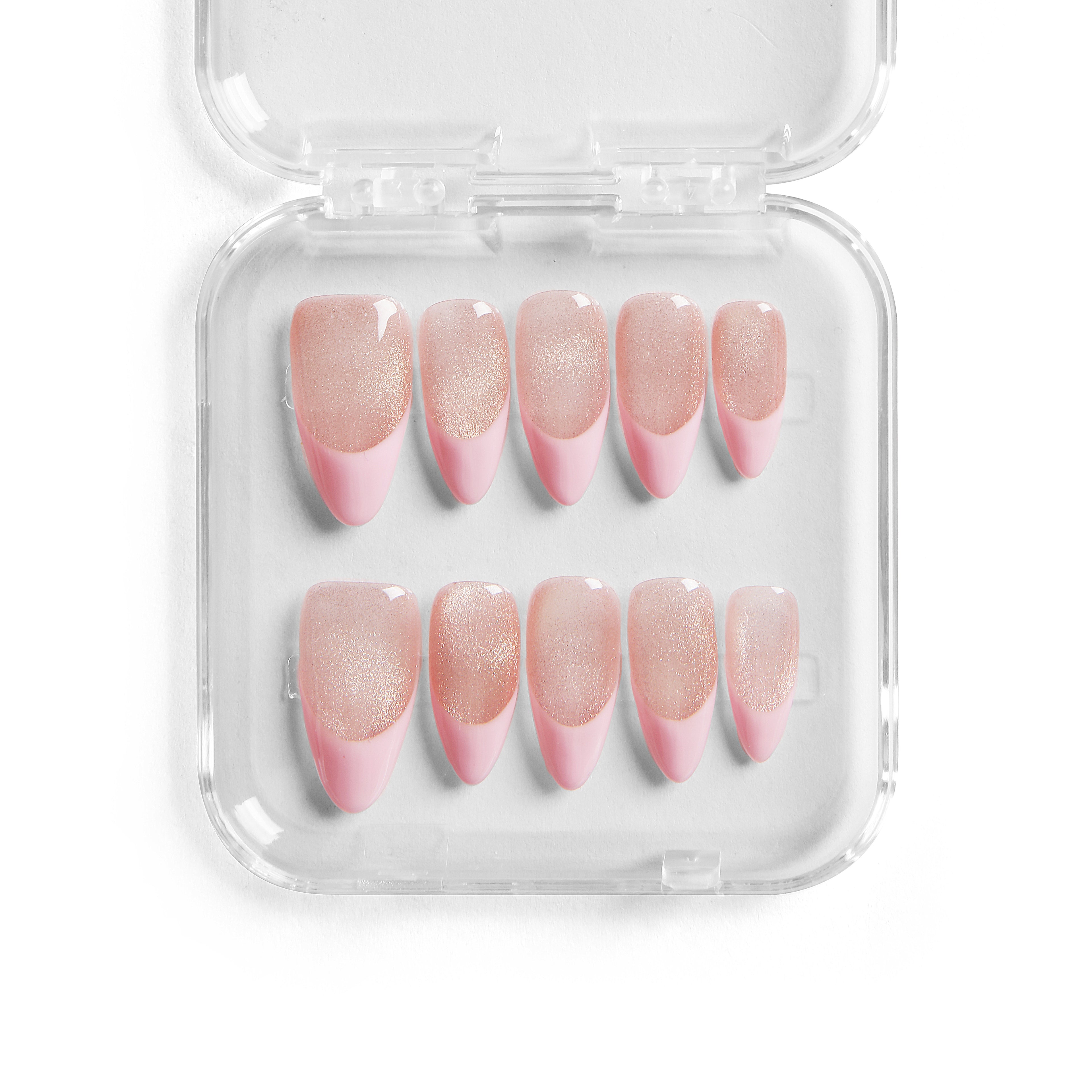 Pink French Tip with Cat Eye